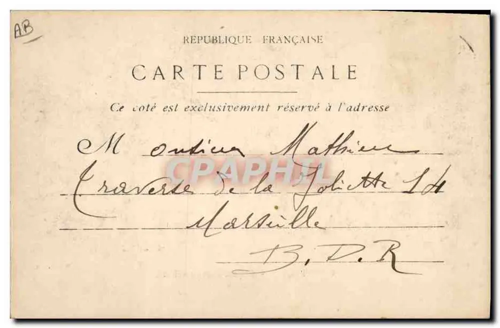 Carpiagne - Saída de um batalhão — Foto-Atelier Baudouin - Marseille, Risoul édit. - Verso