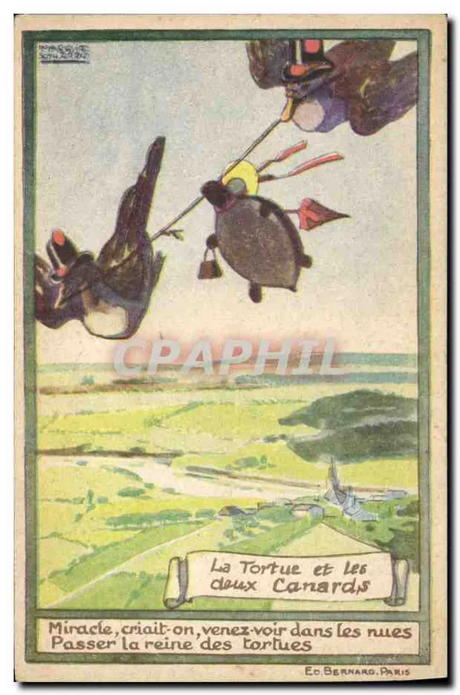 De Schildpad en de Gans — Éd. Bernard, Parijs - Voorkant