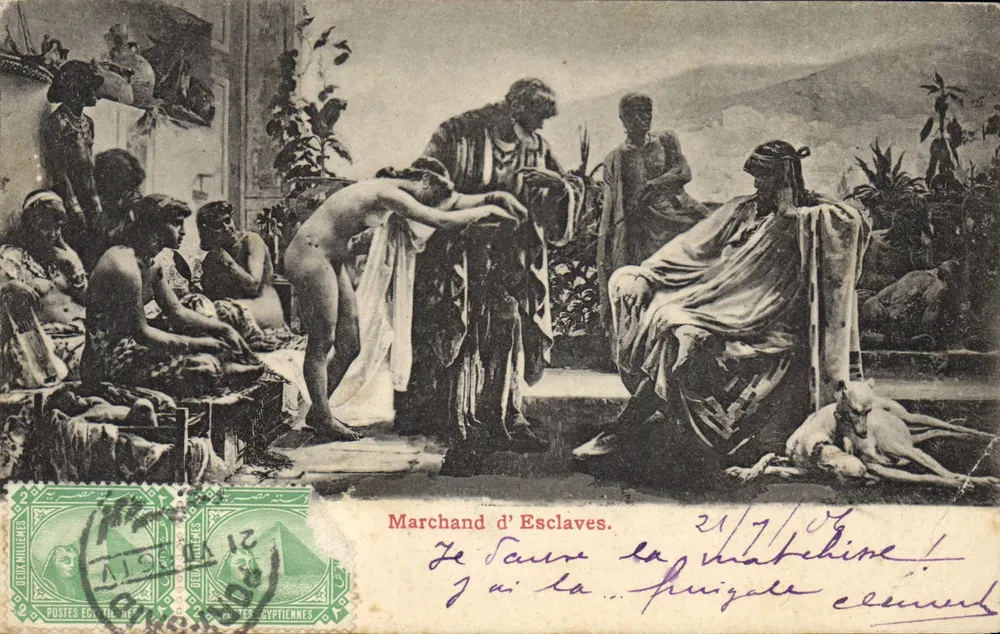 Mercador de Escravos — cena egípcia — Postos Egípcios - Frente