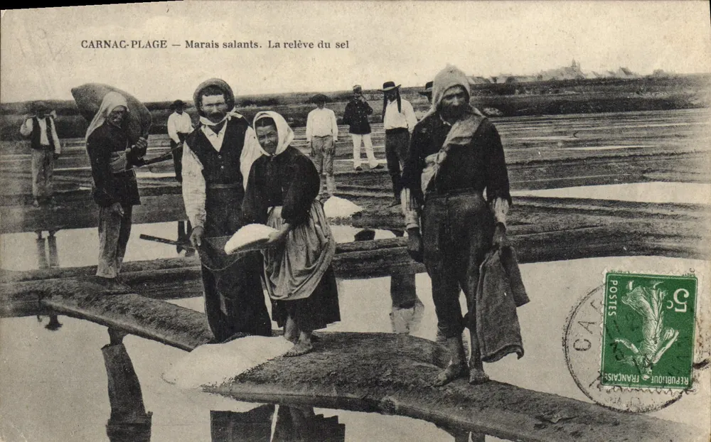 Carnac-Plage — Salzwiesen. Die Salzgewinnung - Vorderseite