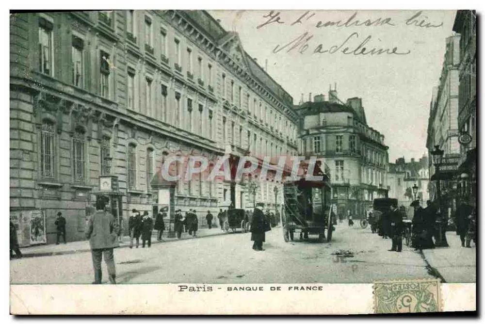 Paris - Banque de France — vista da rue de l'Embarras - Frente