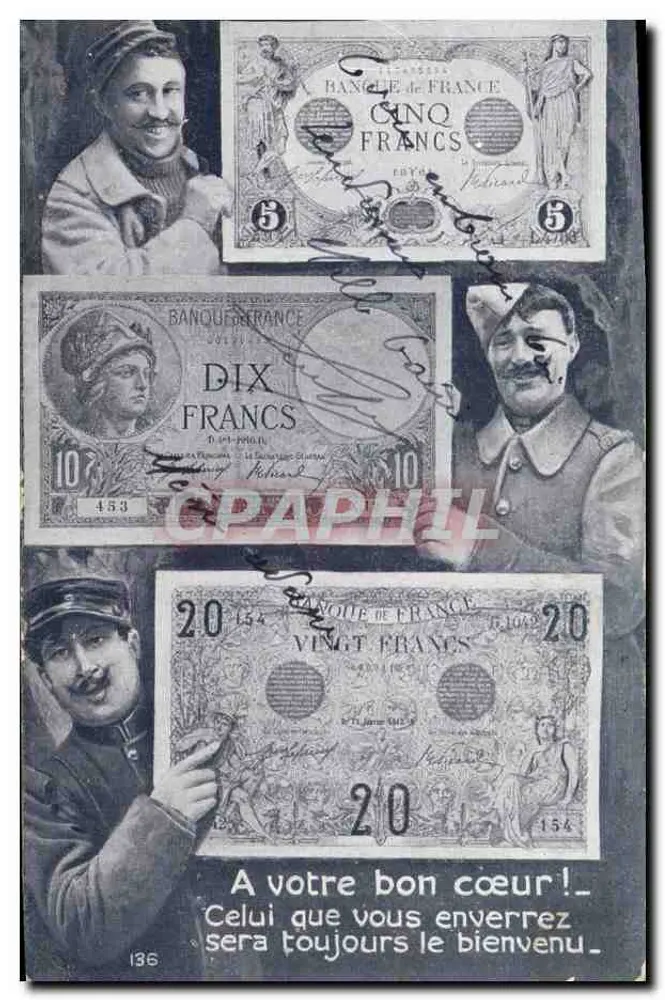 Soldati e banconote — edizione SID Paris n°136 - Recto