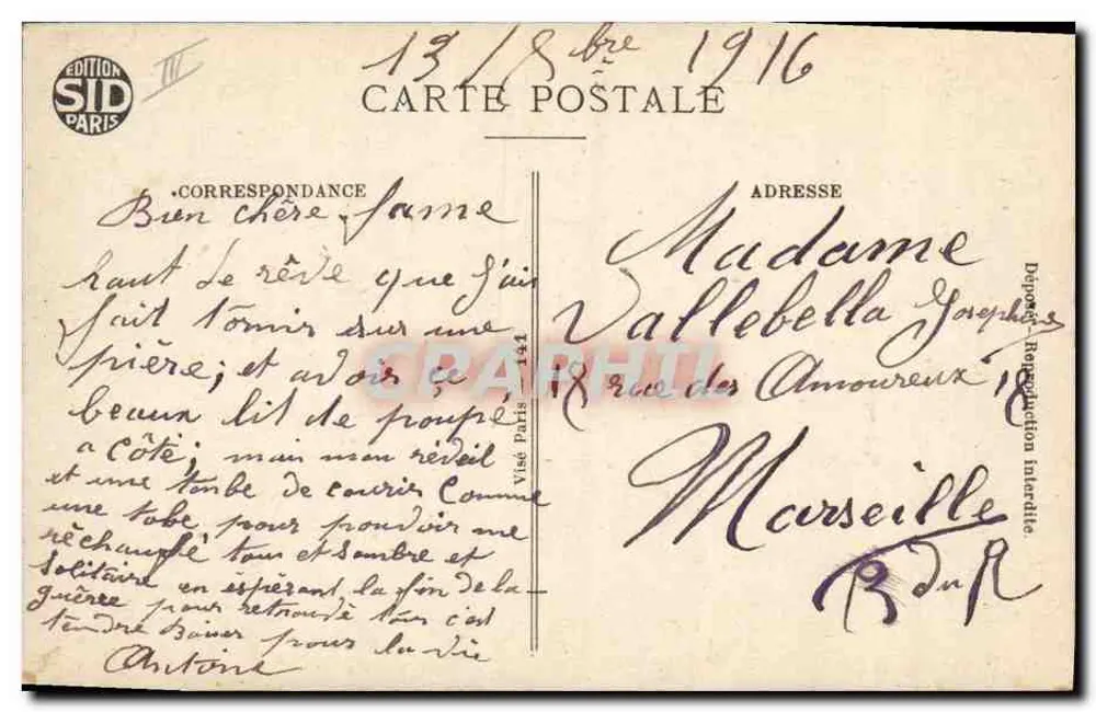 Soldado francês em repouso — Um sonho muito agradável! — Edição Sid Paris n°141 - Verso