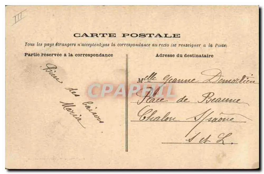 Autun — A Caixa de Economia — Fototipo J. Gougeon, Autun - Verso