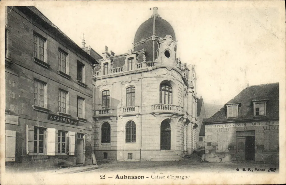 Aubussson — Caixa de Economia — J. Cassan, Paris - Frente