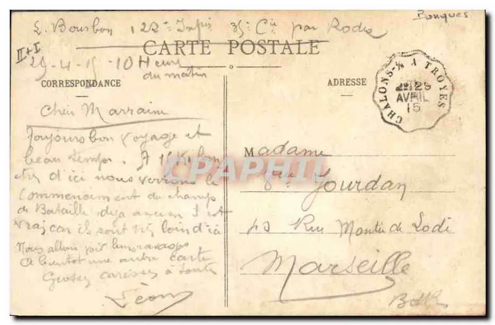 Arcis-sur-Aube — A Caixa de Poupança — 1907 — Imprensa da Escola, Arcis-sur-Aube - Verso