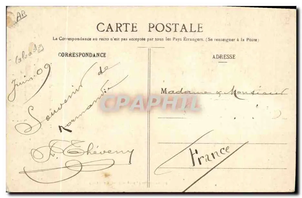 O Gigot d'Aunay — poema humorístico — Charmille Jeanne, editor-fotógrafo Falaise, n°125 - Verso