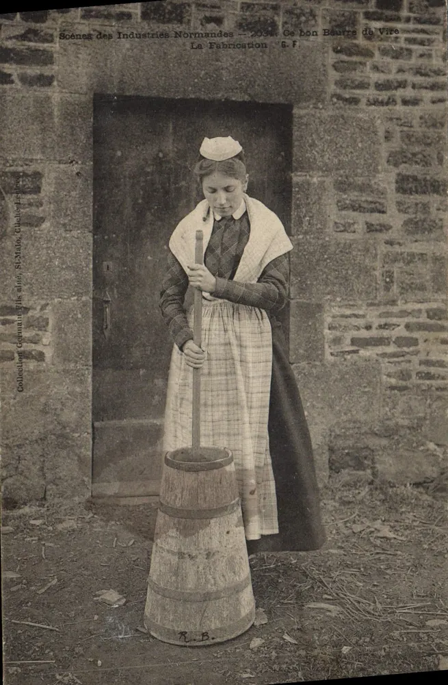 Butterherstellung in Vire — Szenen aus der Normandie-Industrie — G. F. — Sammlung G. F. — St-Malo, Chelle-Préaux - Vorderseite
