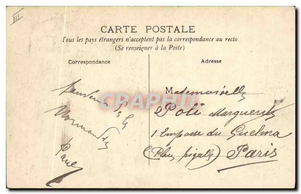 Um Menino Normando — A C.P.A. n°71 — A Normandia - Verso