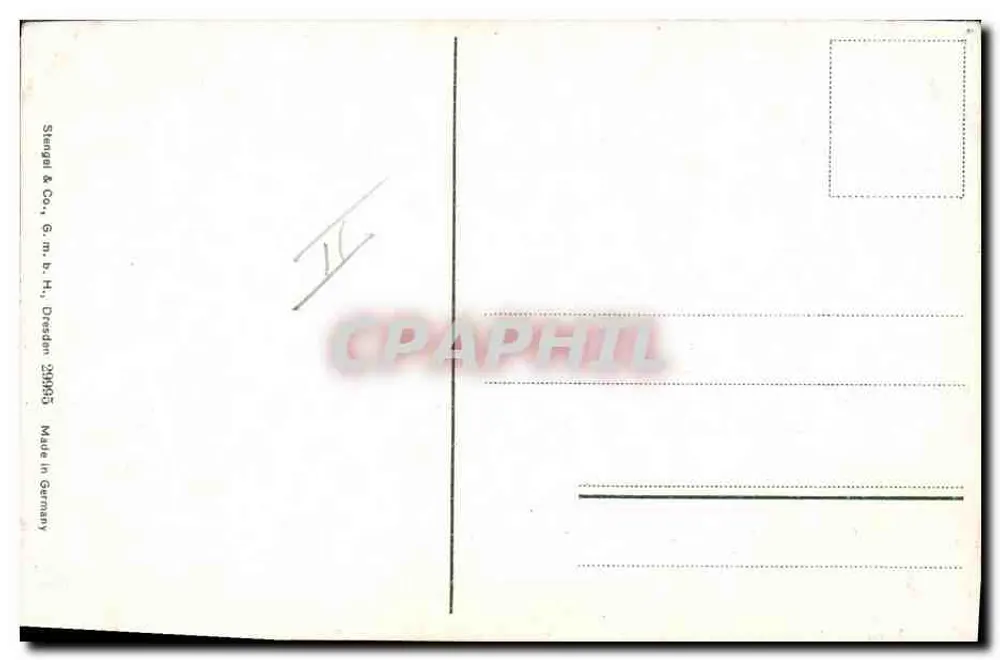 Sua Alteza Real o Rei George V — retrato em uniforme — editor Stengel & Co., Dresden - Verso
