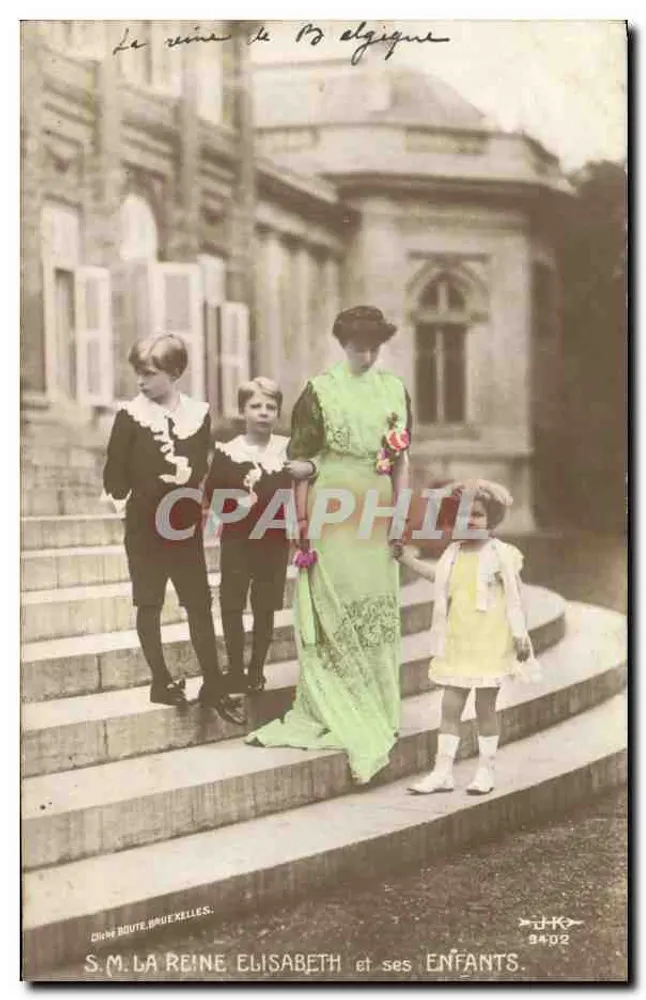 S.M. LA REINE ELISABETH und ihre KINDER — Schloss Route, Brüssel — Verlag JHK n° 9402 - Vorderseite