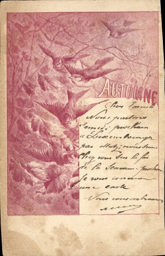 Herbst — Gedicht von Pierre Tournelle — Verleger nicht sichtbar - Vorderseite