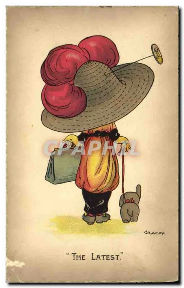 Frau mit Hut — Straßenszene — Valentine's Series, gedruckt auf der Karte - Vorderseite