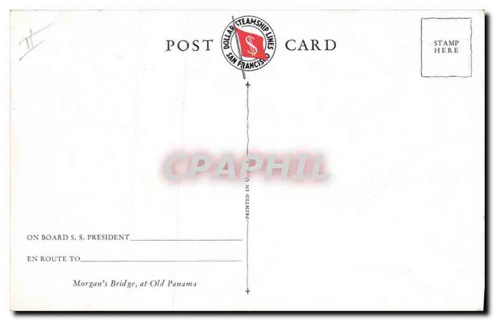 Ponte de Morgan — Panama — Dollar Steamship Lines - Rückseite