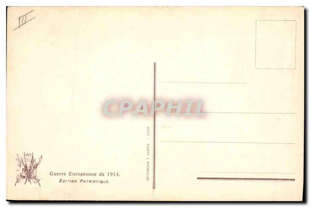 Artillerie französisch — Ladung des 75 mm Kanons — M. L. n° 2070 - Rückseite