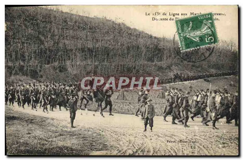 Die 153. Linie in den Marschen - Abstieg vom Piemont - Verlag Poirat, Toul - Vorderseite