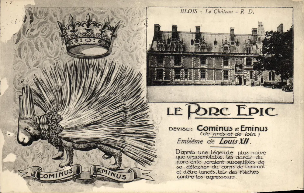 BLOIS - Das Schloss - R.D. — Der Igel — Wappen von Ludwig XIII. - Vorderseite