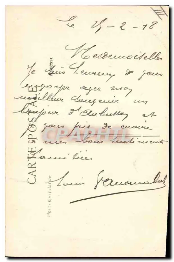 Aubusson — A Caixa de Poupança — Bilhete postal antigo n°873 - Verso
