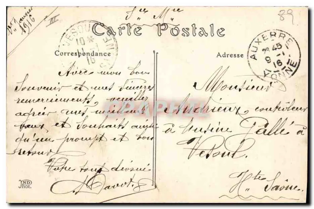 Auxerre — Die Neue Sparkasse — Poulot, Verlag Auxerre, Nr. 146 - Rückseite