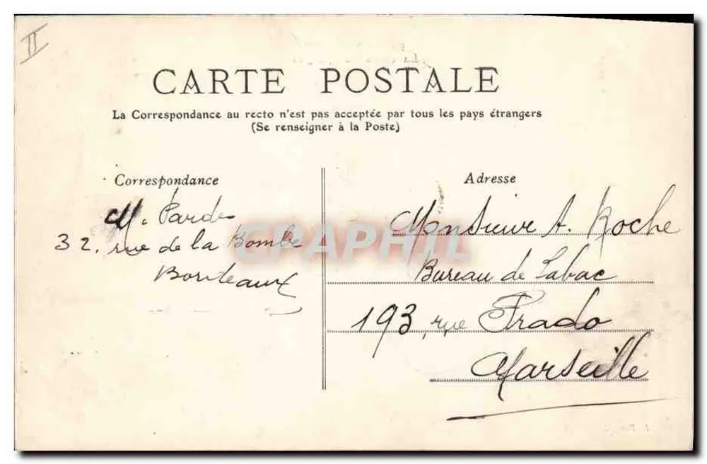 Bordeaux — A Caixa de Economia — L. Bosq, Bordeaux - Verso