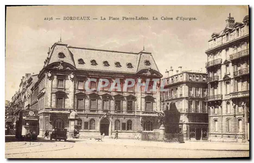 Bordeaux — Place Pierre-Lafitte. Die Sparkasse. - Vorderseite