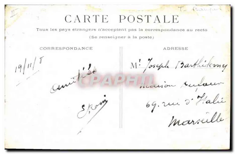 Bordeaux - A Caixa de Poupança — editor desconhecido, número de série não visível - Verso