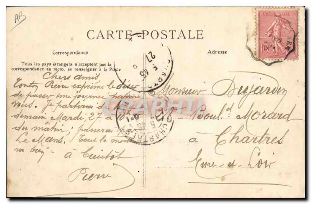 Normandie — Normannisches Leben — Mutter und Kind auf den Feldern — Antike Ansichtskarte n°32 - Rückseite
