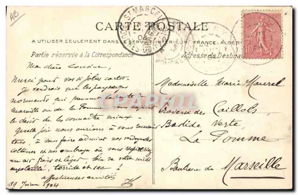 Bäuerin aus der Gegend von Isigny — Normandie — Antike Ansichtskarte n°17 - Rückseite