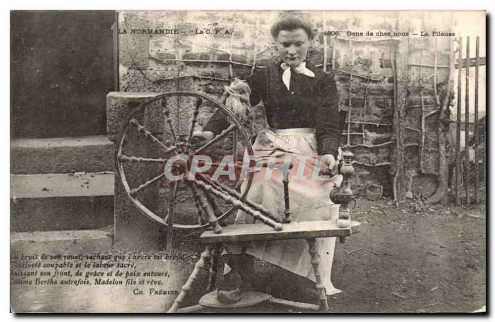 Mulher com enxada — A Filièuse — Bilhete postal antigo — n° 4806 - Frente