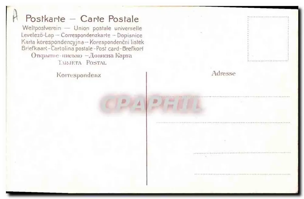 Junge Frau in einem fließenden Kleid — Frederoger Uillet, B. — Verlag: Universal Postal Union - Rückseite