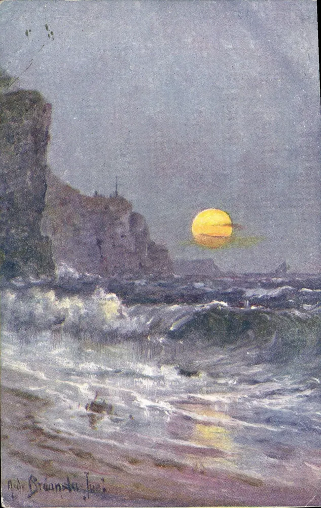 Costa da Grave — Vista do mar sob a lua — G. du Bréanaki, Juve - Frente