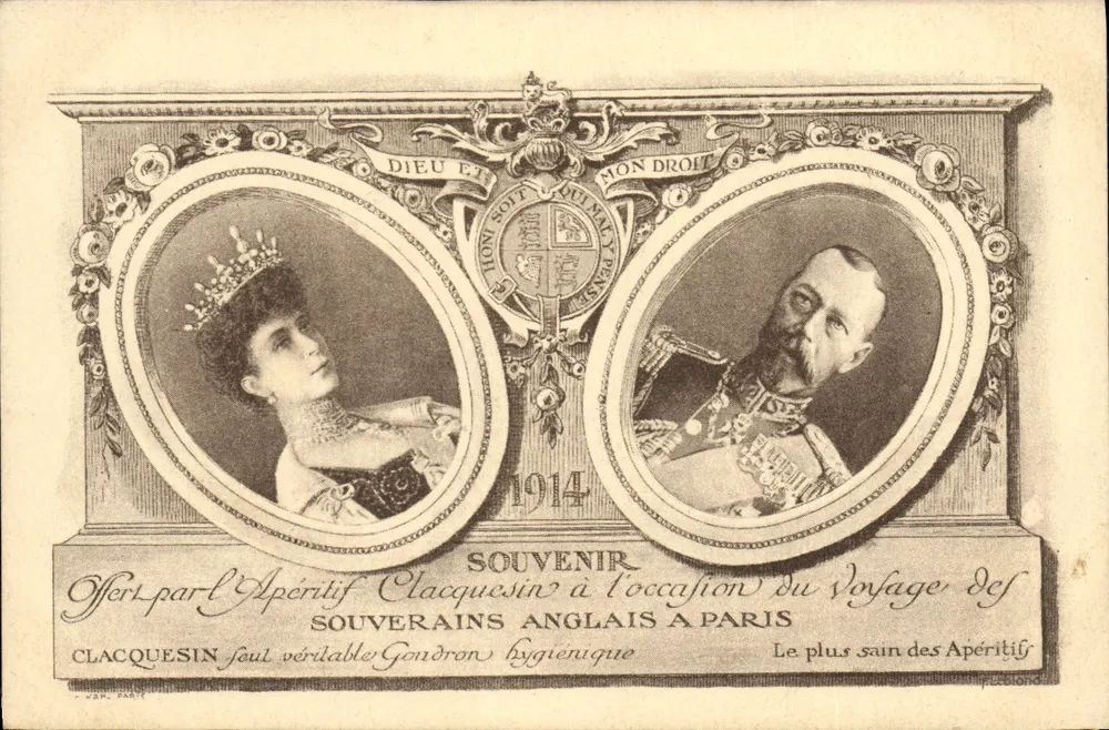Porträt der englischen Herrscher — 1914 — Apéritif Clacquesin - Vorderseite
