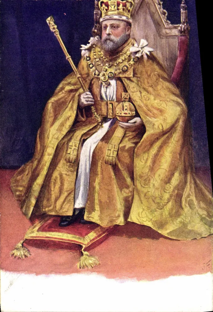 Koning Eduard VII — Krooningsceremonie — Raphaël Tuck & Sons, serie 'Coronation Souvenir' 1920s - Voorkant