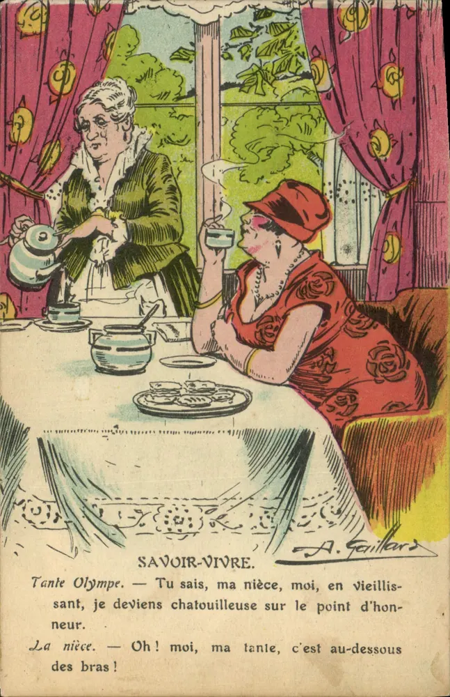 Tante Olympe und ihre Nichte — Etikette — A. Guillars - Vorderseite