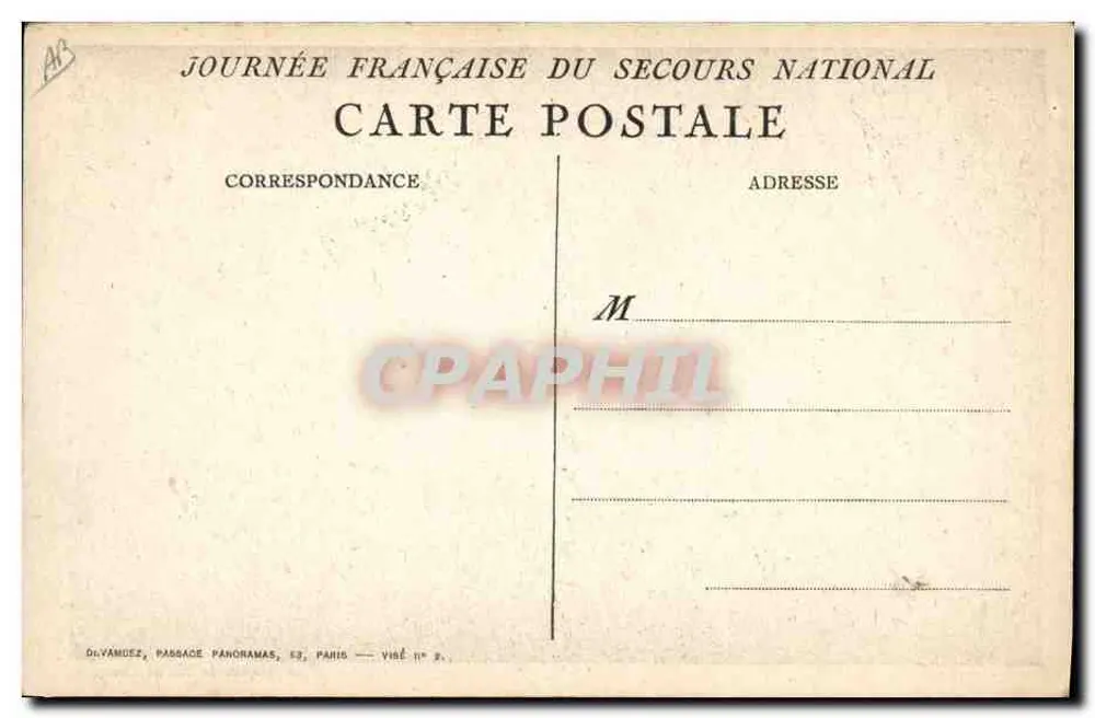 Szene mit Menge — Zeichnung von H. de Groux — Französische Tag des Nationalen Hilfsdienstes - Rückseite