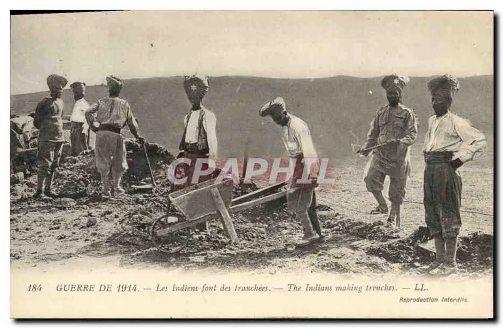 Índios fazendo trincheiras — Guerra de 1914 — LL. — N° 184 - Frente