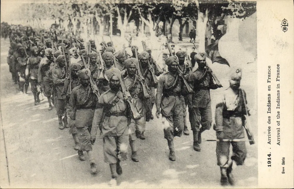 Ankunft der Indianer in Frankreich — 1914 — ELP-Ausgabe, 9. Serie - Vorderseite