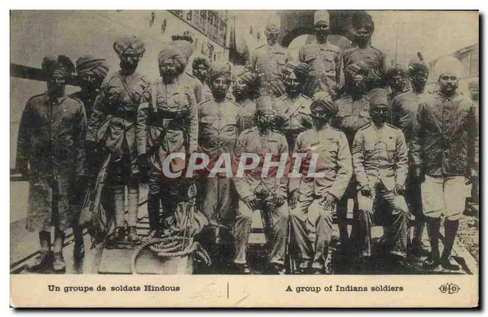 Eine Gruppe hinduistischer Soldaten — B.D. — n° 1130 - Vorderseite