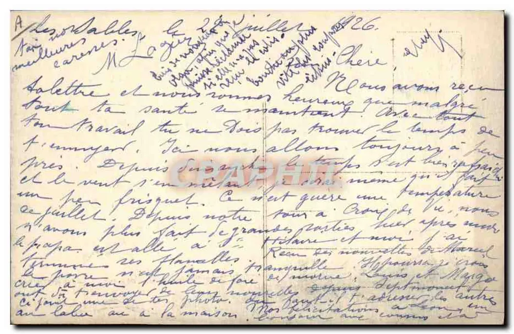 Les Sables-d'Olonne — Os Marais Salants — Editor Limousin, n° 80 - Verso