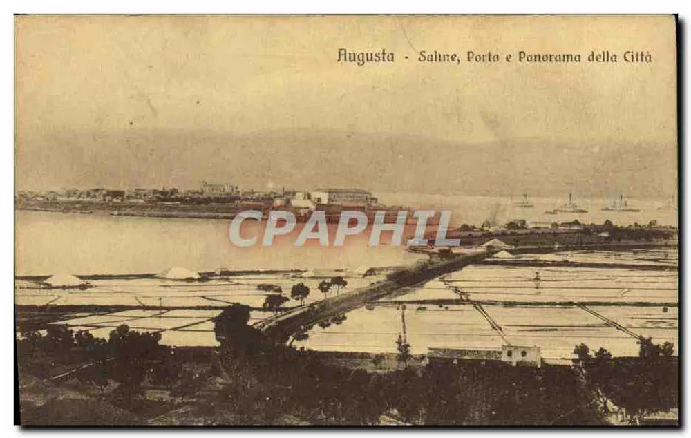 Augusta - Saline, Hafen und Panorama der Stadt — Éd. Roggio Garpare, n° 50231 - Vorderseite
