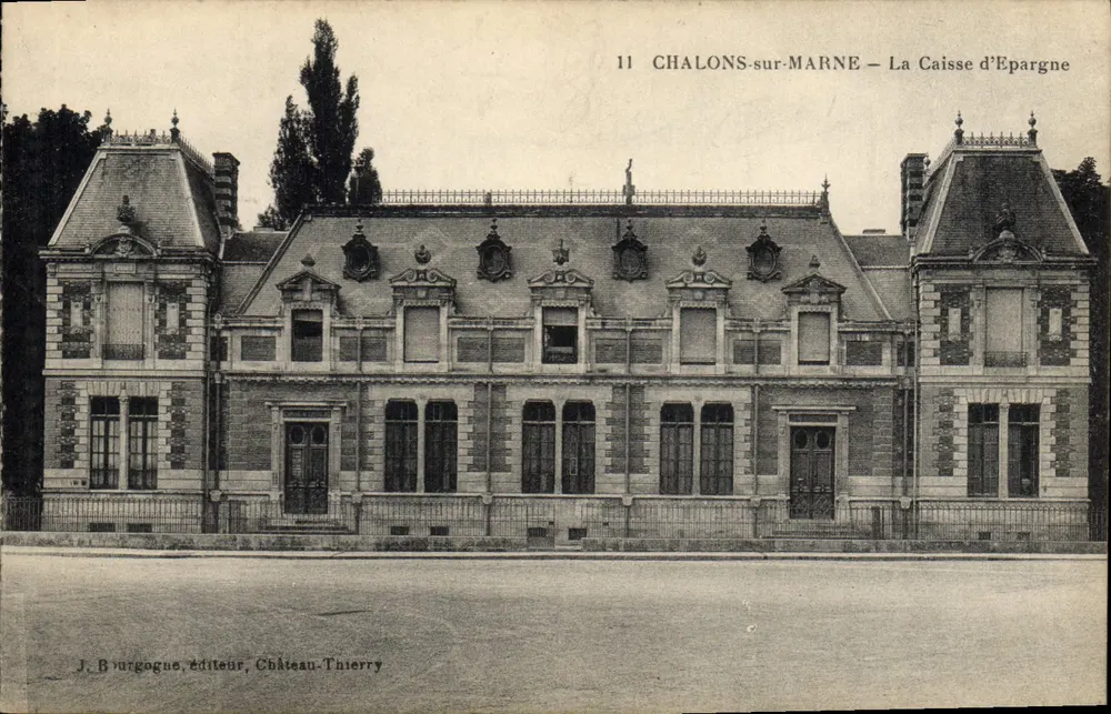 Chalons-sur-Marne — A Caixa de Poupança — J. Burgogne, editor, Château-Thierry - Frente