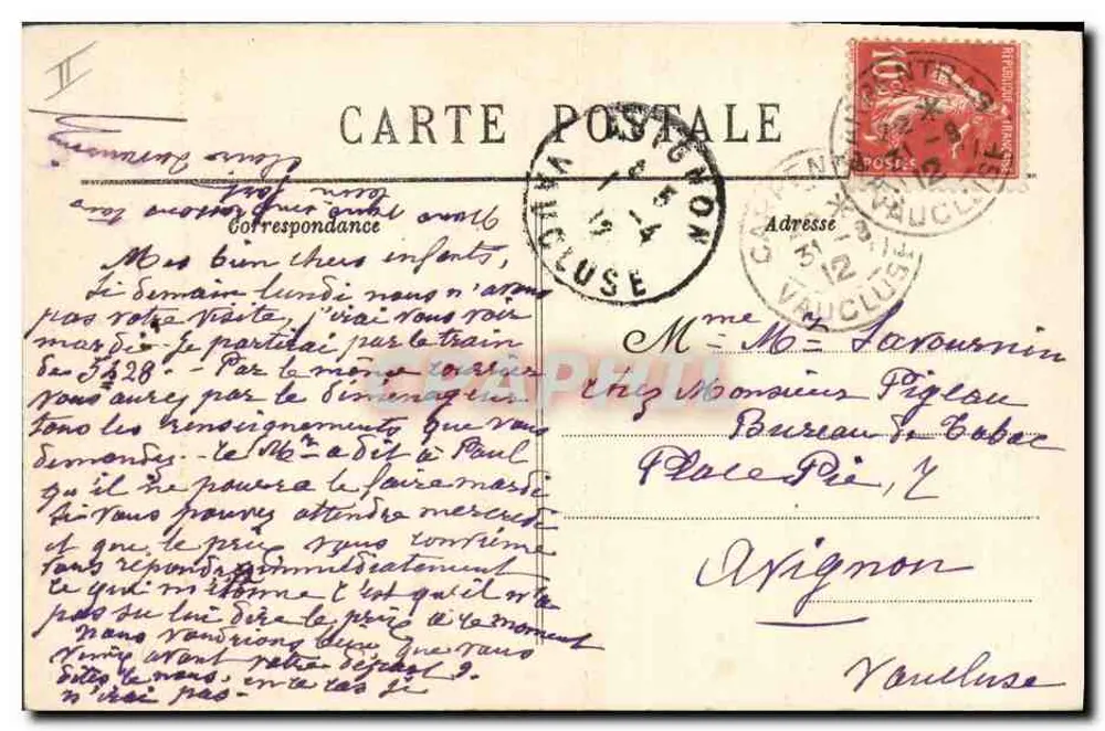 Carpentras (Vaucluse) — Sparkasse und Vorsorgekasse — Künstlerische Ausgaben J. Brun et Cie, Carpentras - Rückseite
