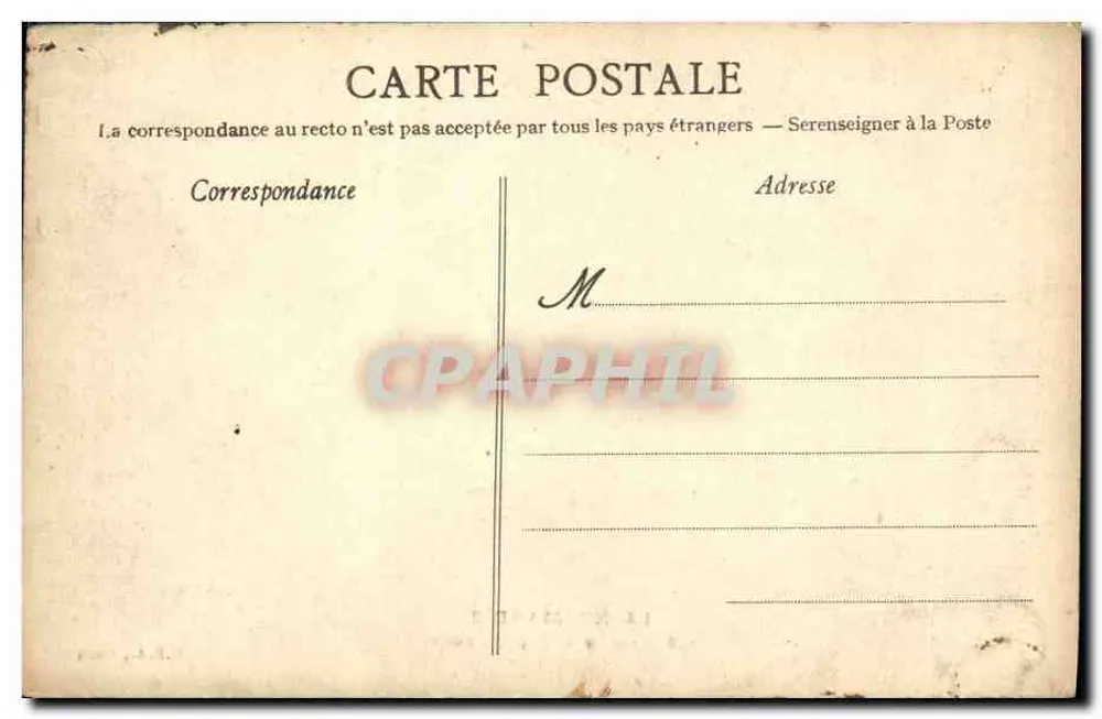 A Normandia — No Campo de Feira — Bilhete postal antigo, Caen - Verso