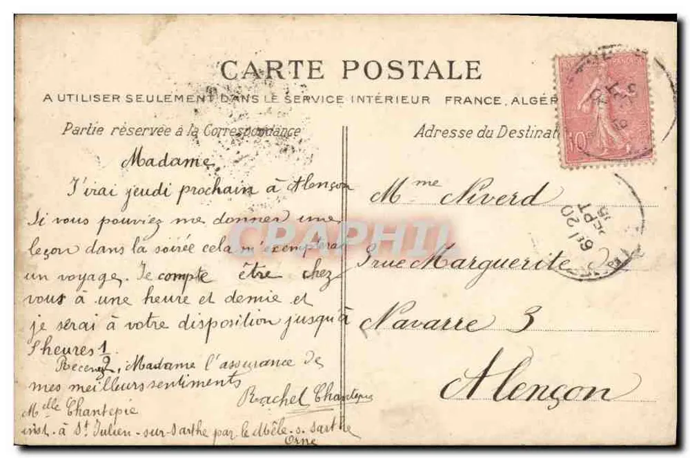 Frau auf Pferd mit Korb — Normandie — La Vie Normande — Antike Ansichtskarte — n°11 - Rückseite