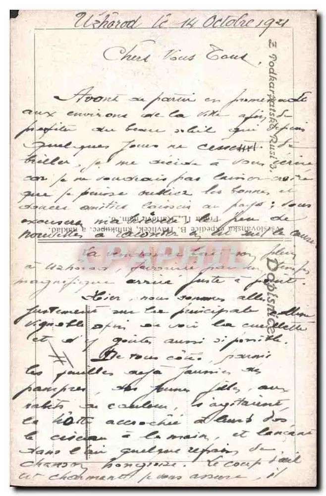 Homem em traje campestre — desenho a lápis — Payson des Environs - Verso