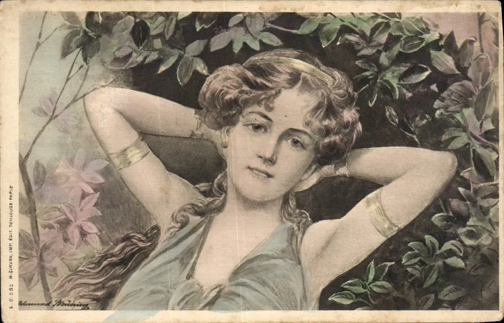 Junge Frau unter Vegetation — B. Sirven, Imp. Edt. Toulouse Paris — n° 5.0.262 - Vorderseite