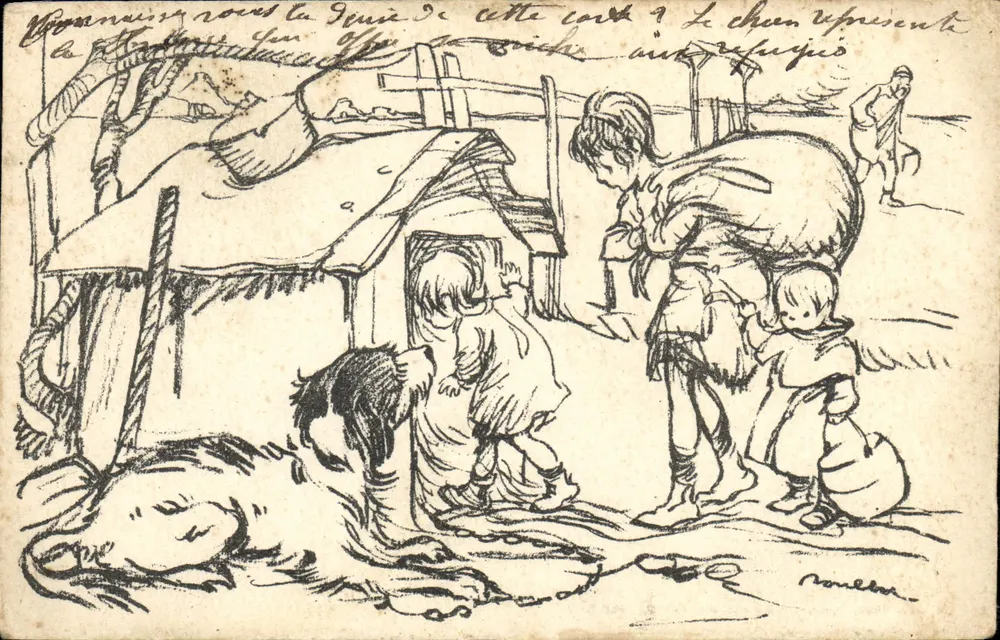 Szene aus einem Flüchtlingslager — Französische Nationalhilfstag — Verlag: Typ. Panoramas, 88, Paris - Vorderseite