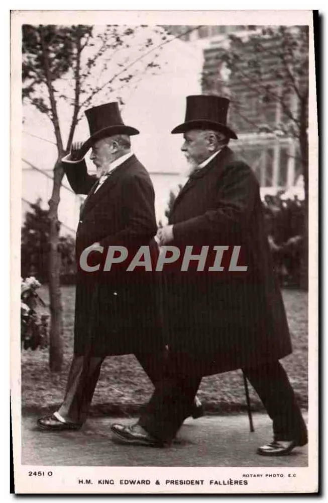 S.M. Koning Edward & President Fallières — Rotary Foto E.C. n°2451 O - Voorkant