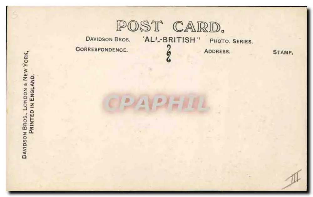 Sua Alteza Real George V — em traje real — editor Davidson Bros. série 'AL'-BRITISH - Verso