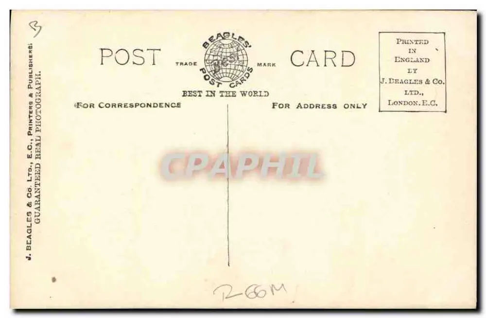 H.R.H. Der Prinz von Wales — in formeller Kleidung mit Zylinder — Beagles' Postcards n°327.E - Rückseite